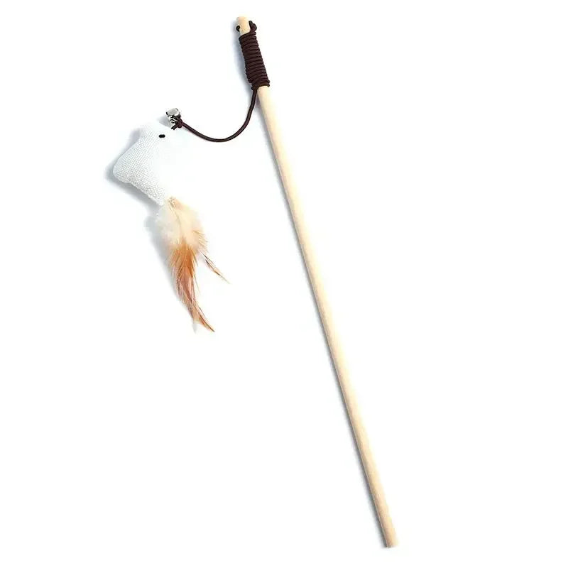 Interactive Feather Cat Wand Toy